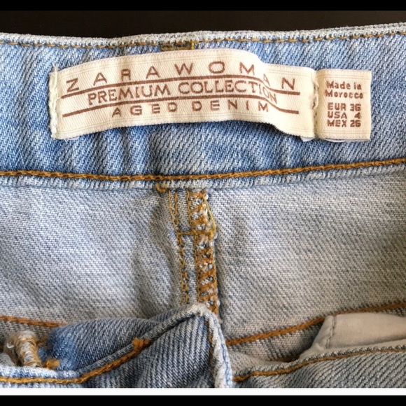 Zara Aged Denim Skirt - Picture 3 of 4